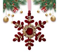 Christmas Decoration - Festive Red Flake Decoration, Winterproof Branch Ornaments, For Indoor Use On Wall Door Windows And Branches As Well As Outdoor Use In The Bedroom At Party