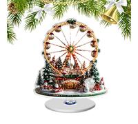 Christmas Decoration for the Table - 2D Ferris Wheel as Table Centrepiece | Rotating Base for Christmas Table Decoration with Tree Design, for Tiered Cake Stand, Winter Party, Holiday, Fireplace