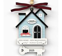 Christmas Decoration Gifts New Home Gifts Ornament 2025, Housewarming Gift, New Beginnings Keepsake, Xmas Tree Decor, Blue House Key Decoration, Holiday Memories For First Home Family Friends