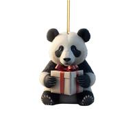 Christmas Decoration Hangs 2 | Cute Cartoon Panda Christmas Pattern Print Hanging Home Pendant Xmas Tree Pendant Home Decoration Window Car Backpack Xmas White Elephant Gifts For Women Kids