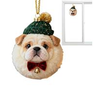 Christmas Decoration in the Shape of Dogs - 2D Acrylic Decoration for Winter and Holidays, Puppy Christmas Ornament | for Indoor and Outdoor Use, Wall, and Entrance Door