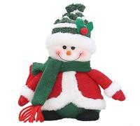 Christmas decoration knitted fabric dolls including Santa Claus, snowman, elk, and penguin ornaments for tree, wreath, garland or tabletop holiday decor (B)