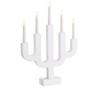 Beliani Christmas Decoration LED White Indoor Accessory Candle Holder | Engineered Wood, Painted, Does Not Require Assembly, 30 x 6 x 42 cm