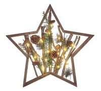 Beliani Christmas Decoration LED DOKKA Star 46 cm Brown, Brown