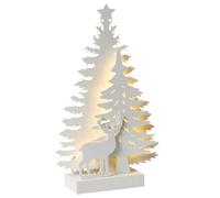 Beliani Christmas Decoration LED FEMAN Christmas Tree Reindeer 36 cm White, White