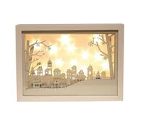 Christmas Decoration - Led Light Up Musical Window Scene With Urban Village