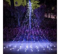 Christmas Decoration Lights 320 Led Waterfall Christmas Tree Lights 10" Star - Cool White