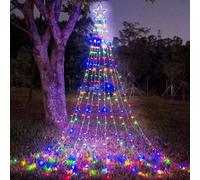 Christmas Decoration Lights 320 Led Waterfall Christmas Tree Lights 10" Star - Multicoloured