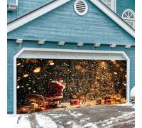 Christmas Decoration Merry Christmas Background The Party Santa Photography Garage Door Background Party Decoration 7 * 16 Ft! (C, One Size)