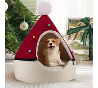 Christmas Decoration Novelty Festive Decor Red Christmas Hat Pet Bed Pet Villa Puss Bed Dog Bed Removable And Washable Dog Bed Winter Warm Puss Bed for New Year Festive Party Christmas
