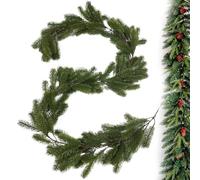 Christmas Decoration Pine Garlands - Green Christmas Garland | Evergreen Garland Decoration Realistic And Versatile Christmas Stair Railing Shelf Decoration Ornament