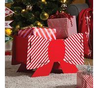 Christmas Decoration Present Bow Box for Small Presents | H31 x L50.5 x W23cm, Bow Detail, Christmas Decor, Present Display Box