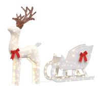 Christmas Decoration Reindeer and Sleigh Christmas Ornament 100 LEDs vidaXL