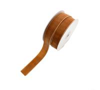 Christmas Decoration Ribbon Roll 10M Velvet Cloth Single Side Flocking Craft Ribbon for DIY Crafts Present Wrapping Tree Decor 1.5cm 2.5cm Width Red Brown Green(2.5cm Brown)