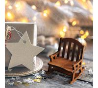 Christmas Decoration Sale Clearance Dollhouse Christmas Mini European Wooden Vintage Rocking Chair Small Cloth Doll Miniature Furniture Chair Props Pendant Model