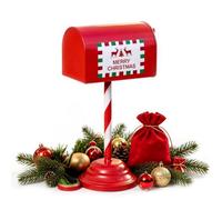 Christmas Decoration Santa Mailbox 13.4 Inch Retro Metal Interactive