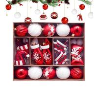 Christmas Decoration Set - Christmas Decoration Balls | Shattered Baubles Ornaments | Seasonal Decorations for Window Displays Photo Background Retail Store Living Room and Home