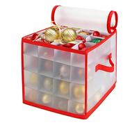 Christmas Decoration Storage Boxes | Waterproof Storage Box for 64 Decorations, Waterproof Decoration Organizer with Double Zipper, Dividers and Handles, for Christmas Decorations and Room Craft