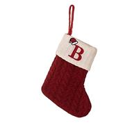 Christmas Decoration Supplies, Red Knitted Christmas Socks, Christmas Tree Pendants, Embroidered Rhetoric Wool Socks (B, One Size)