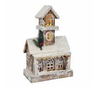 Christmas Decoration White Beige Wood Home 22 x 11 x 34 cm