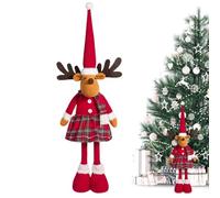 Christmas Decoration with Long Legs Retractable Legs Standing Christmas Figurine with Vista Print | Long Legs Telescopic Elk Doll Office Nursery Hotel Window Decoration