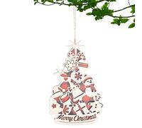Christmas decoration with string and wooden pendant, Christmas decoration, for the bedroom wall, classroom window, the room, the garden, outside, the front, Valentine's Day