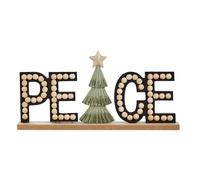 Christmas Decoration Wooden Peace Sign with Xmas Tree for Christmas Xmas Party
