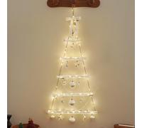 Christmas Decoration Xmas Ornaments White Wall Christmas Tree Ladder Mini Light Up Hanging Decoration Indoor Home Decor Merry Happy New Year