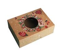 Christmas Decorations 1/6/12pc Christmas Baking Snack Box Packaging Paper Box Packaging Cake Gift Decor for Holiday Celebrations