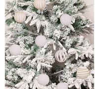 Christmas Decorations - 12 Pcs 2.36 Inch Gold-Rimmed & Hollowed-Out & Multi Patterns Velvet Tree Ornaments, Not Easy to Fade & Reusable, Decorative Hanging Balls for Holiday Party Christmas Ornaments