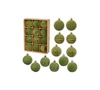 Christmas Decorations - 12 Pcs 2.36 Inch Gold-Rimmed & Multi Patterns Velvet Tree Ornaments, Not Easy to Fade & Reusable, Decorative Hanging Balls for Holiday Party Decor, Christmas Ornaments