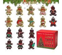 - Christmas Decorations - 16 Piece Cookie Ornaments, Hanging Gingerbread Men with Rope | PVC Soft Rubber Dolls, Icing Houses for Holiday, Party, Tree Decoration