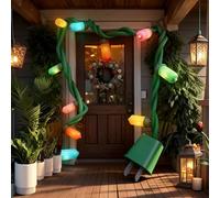 Christmas Decorations - 17Ft Christmas Giant Socket String Lights, with C26 Waterproof Jumbo Multicolored Light Bulb for Outdoor Indoor Outside Holiday Yard Garden Decor, 10 Lights