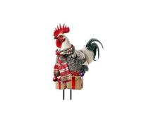 Christmas Decorations 1pc Christmas Chicken Garden Insert Art Decoration Chicken Garden Decoration Gardening Insert For Outdoor A (B, 33x21. 7cm)