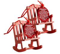 Christmas Decorations 2Pcs Christmas In Heaven Rocking Chair Ornament with Meaningful Tag, Memorial Hanging Wooden Xmas Tree Ornament