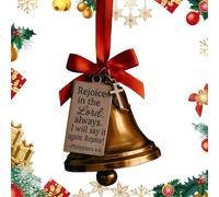 Christmas Decorations - 3 Inch Decorative Bells Religious for Festive Charm, Joyful Sound with Hanging Function, Metal Decoration for Living Room, Fireplace, Gift Box Packaging