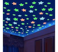 Christmas Decorations 400Pcs Glow in the Dark Star Stickers 3D PVC Adhesive Glow Stars for Ceiling Colorful Wall Stickers for Kids Room Christmas Stocking Stuffers