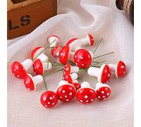 Christmas Decorations, 50Pcs Mushroom Ornament Realistic Decorative Mini Red Miniature Mushroom Fairy Garden Ornaments Doll House Decoration for Christmas Decoration Xmas Party Decor Xmas Gifts, 2cm