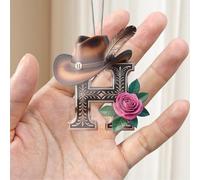 Christmas Decorations A-Z Crystal Hanging, Cowboy Hat Letter H Handmade Christmas Ornaments, Car & Home Decoration - School Acrylic Decor, Gift Exchange for Friends, Classroom, Schoolmate A8