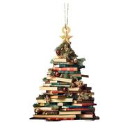 Christmas Decorations Acrylic Fun Books Tree Ornaments Novelty Baubles for Xmas Crafting Supplies Personalised Hanging Classroom Library Window Living Room Pendant Gift