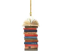 Christmas Decorations Acrylic Fun Books Tree Ornaments Novelty Baubles for Xmas Crafting Supplies Personalised Hanging Classroom Library Window Living Room Pendant Gift