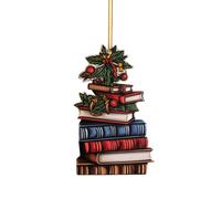 Christmas Decorations Acrylic Fun Books Tree Ornaments Novelty Baubles for Xmas Crafting Supplies Personalised Hanging Classroom Library Window Living Room Pendant Gift