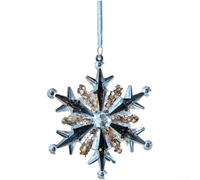 Christmas Decorations Acrylic Hanging Ornaments Transparent with Glitter Finish for Holiday Tree and Wreath Includes Snowflake Bell Butterfly and More (L)