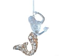 Christmas Decorations Acrylic Hanging Ornaments Transparent with Glitter Finish for Holiday Tree and Wreath Includes Snowflake Bell Butterfly and More (H)