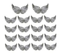 Christmas Decorations, Angel Wing for Crafts 18PCS 3in Glitter Silver Cute Small Plastic Christmas Ornaments Mini Angel Wing for DIY Crafts Accessories Party Favor Decor