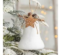 Christmas Decorations, Bell Ornament Exquisite Wide Application Polystyrene Styrofoam Soft Touch Hanging Christmas Ball Decor Merry Christmas Xmas Decor Ornaments Party Decor Gifts (Bell)