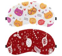 Christmas Decorations Bells Candy Socks Snowflake Red 2-Pack Light-Blocking Soft Breathable Sleeping Mask Eye Patch