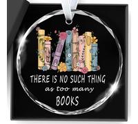 Christmas Decorations Book Lovers Personalised Sign Gifts There Is No Such Thing As Too Many Books Tree Ornaments for Living Room Reading Accessories Bookshelf Decor Thoughtful Gift for Readers