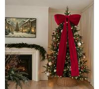 Christmas Decorations - Christmas Decor,6Ft Xmas Tree Giant Flannel Bow for XmasTree,Big Red Flannel Bow,Extra Large ChristmasTree Topper Bows,Giant Xmas Red Velvet Bows for Wall Holiday