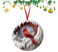 Christmas Decorations - Christmas Decorations | Red Bird Car Charm | Red Birds for Hanging on the Christmas Tree | 2D Red Bird Wooden Ornament | Tree Decoration | Christmas Tree Winter Car